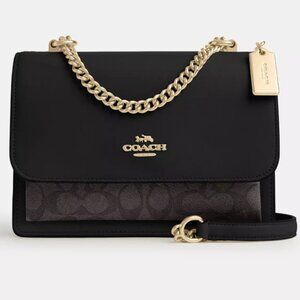 Klare Crossbody Bag In Signature Canvas - Gold/Walnut/Black